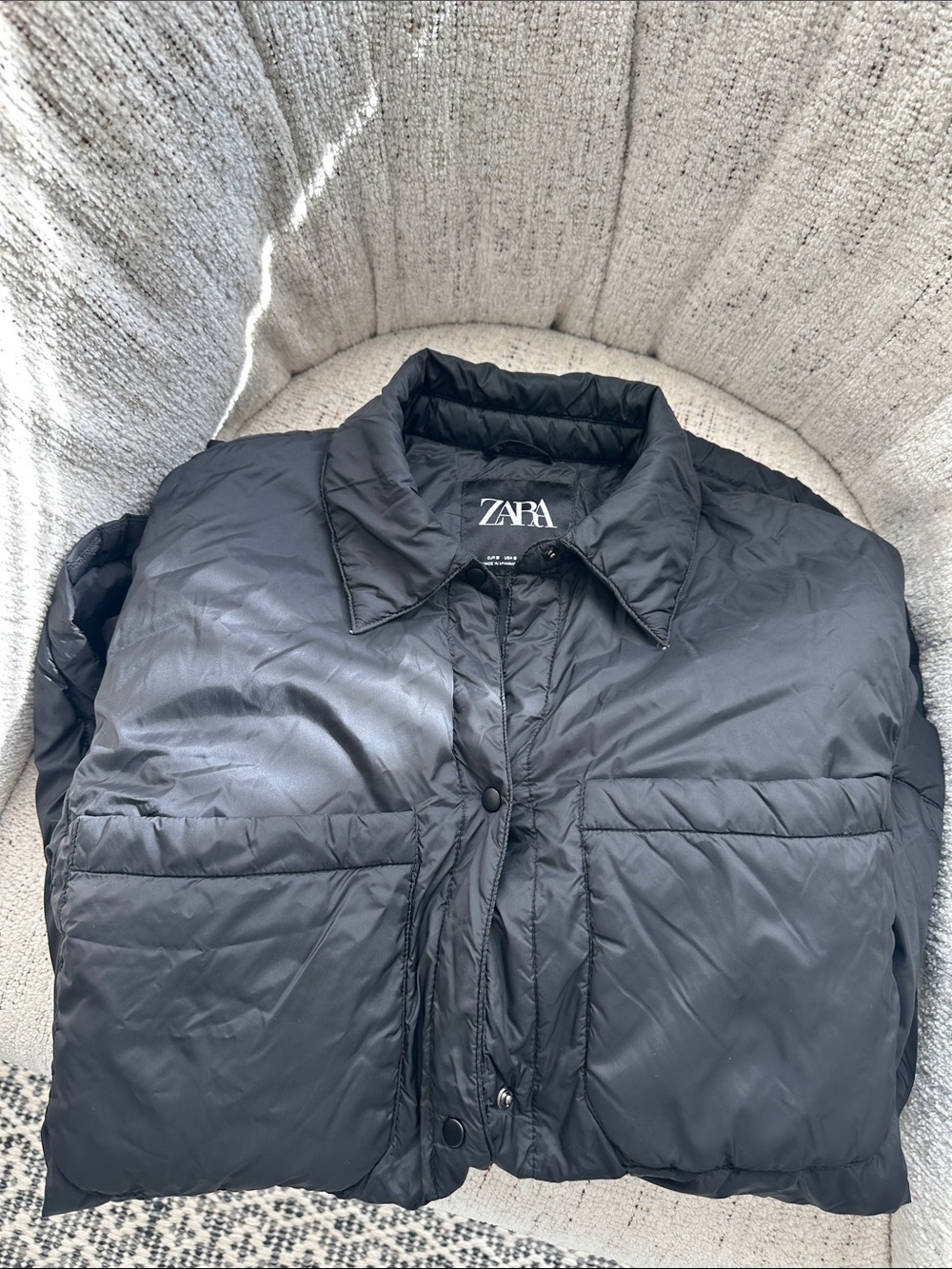 Zara Puff Button Up Jacket